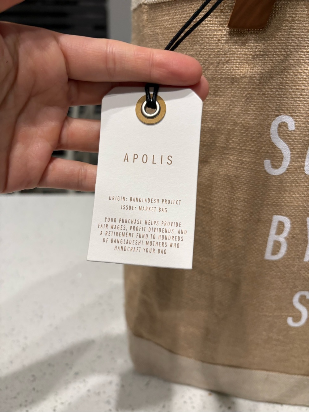Apolis Original Market Bag Natural Canvas Tote SUMMIT BY THE SEA BEACH - Picture 2 of 10